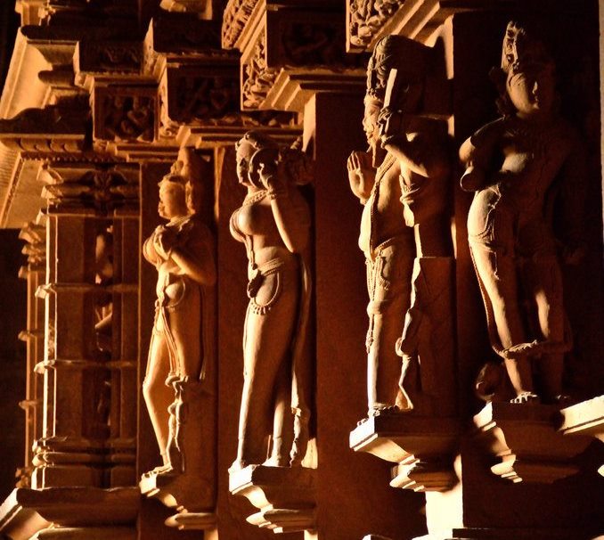 Dharma, Artha, Kama , Moksha depicted in Khajuraho temples